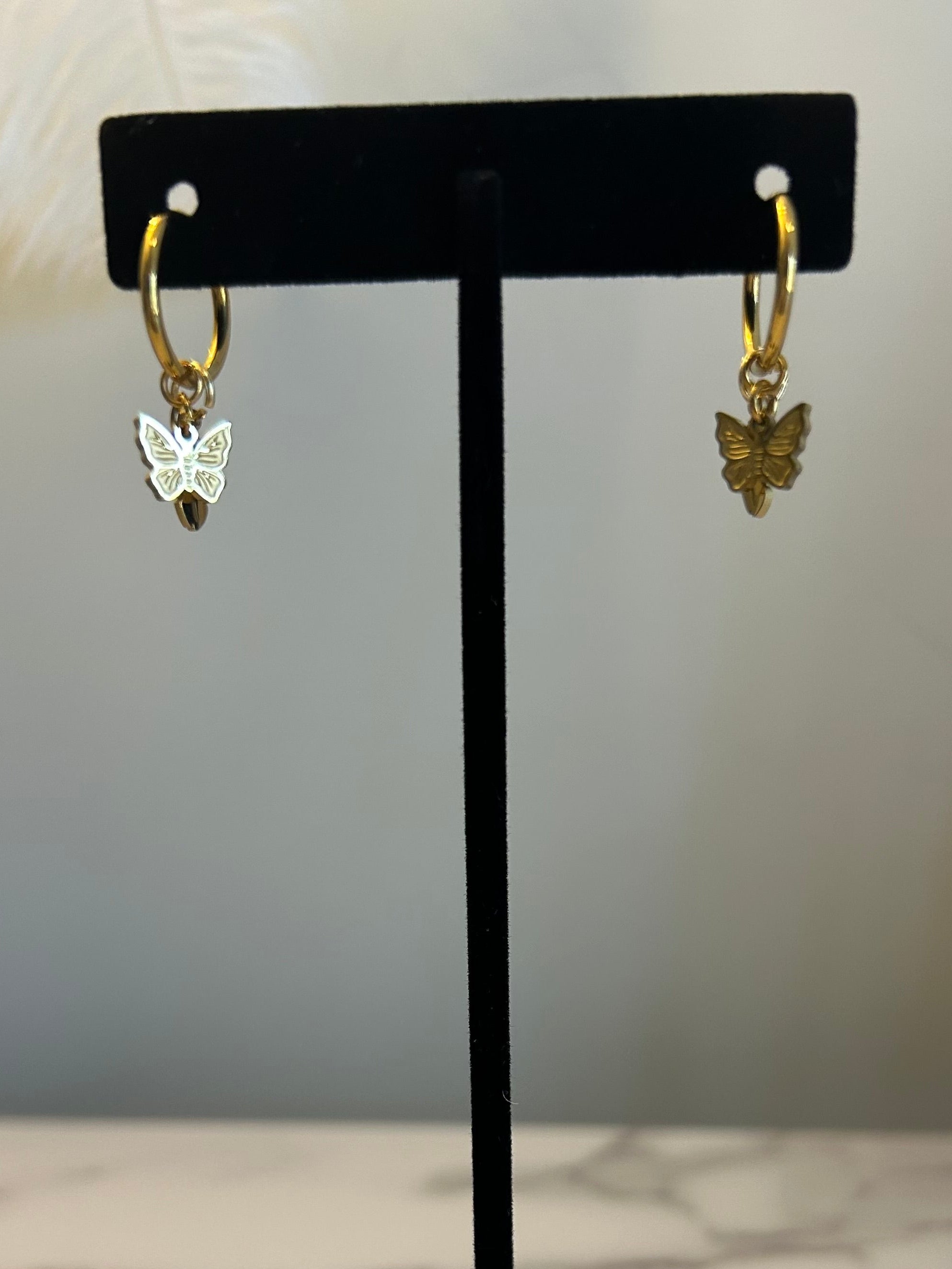 Gold Butterfly Earrings