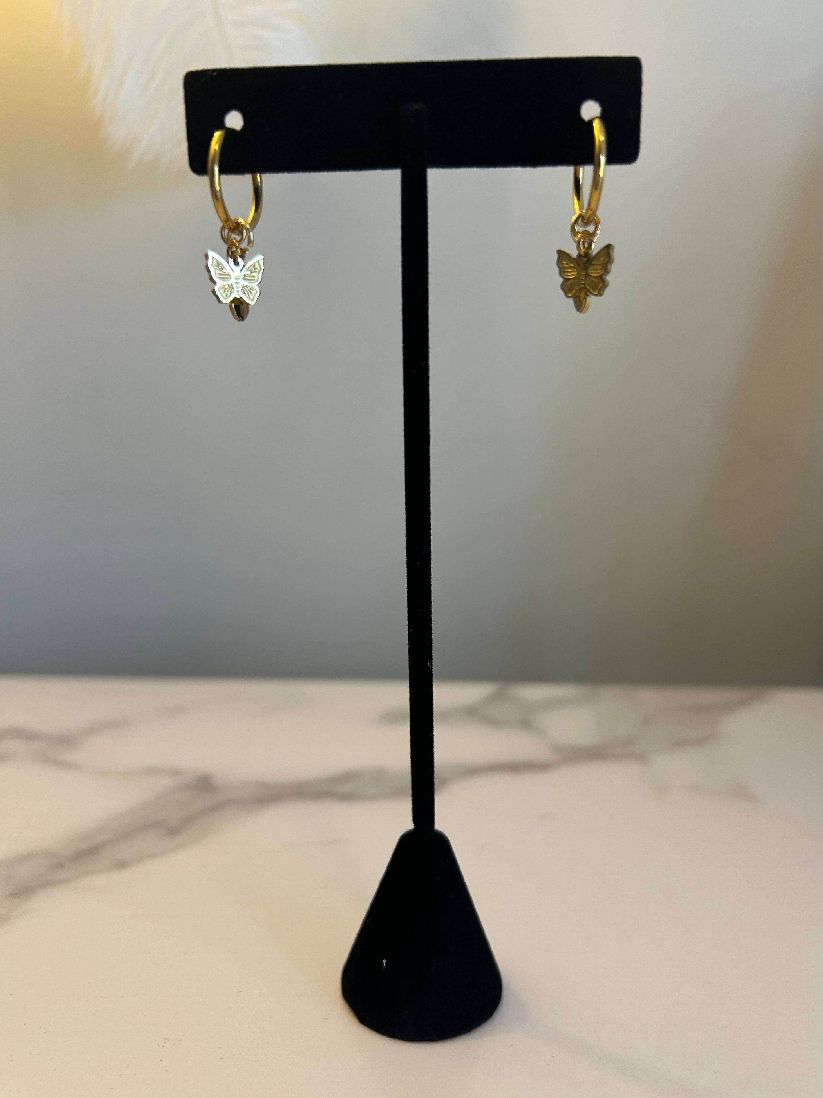 Gold Butterfly Earrings